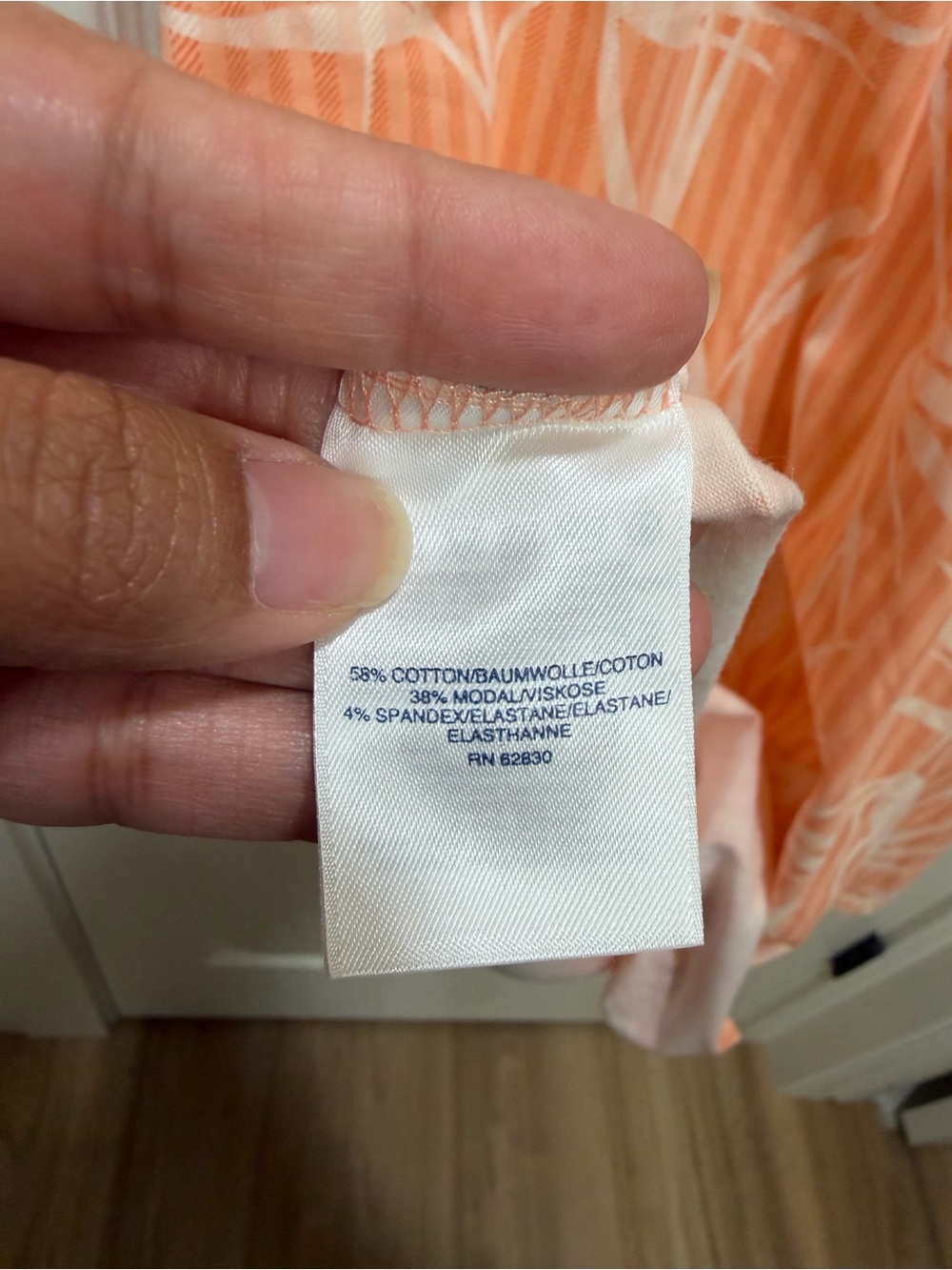 Lands' End Peach and White Knot-Front Midi Dress - Picture 5 of 5